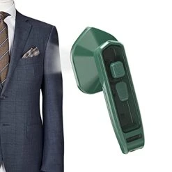 PiAEK Portable Garment Steamer For Clothes, Lightable Professional Fabric Wrinkle Remover For Home & Travel, No Ironing Board Needed - Mini Handheld Steamer Iron (Green)