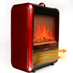 Comfort Zone CZFP1 600/1,200-Watt Mini Fireplace Heater With Realistic 3D Flame, Stay-Cool Body, Carry Handle, Overheat Sensor, And Safety Tip-Over Switch, Red -Household Cleaning Supply Store 41Y WfytSxL. AC
