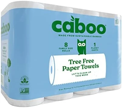Caboo Tree Free Bamboo Paper Towels, 8 Rolls, Earth Friendly Sustainable Kitchen Paper Towels With Strong 2 Ply 7 Caboo Tree Free Bamboo Paper Towels, 8 Rolls, Earth Friendly Sustainable Kitchen Paper Towels With Strong 2 Ply - Image 5