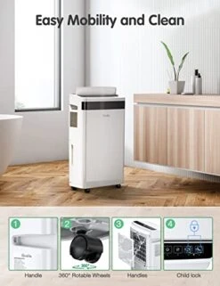Dehumidifiers For Home And Basement, Grelife 4,500 Sq. Ft 50 Pint Dehumidifier With Drain Hose, 3 Modes, Child Lock, 24H Timer,Defrost,Dry Clothes,Easy-to-clean Filter,for Large Room, Bedroom,bathroom -Household Cleaning Supply Store 41a26gtMcVL