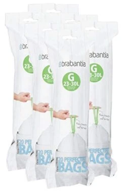 Brabantia PerfectFit G 30 Liter Bin Liners ~ 20 Ct Bags (Pack Of 6)