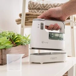 IRIS USA Mini Handheld Garment Steamer, Clothing Steamer, Powerful Handheld Garment Iron Steamers, Horizontal And Vertical Ironing, 35s Fast Heat-up, Portable Mini Steamer For Home And Travel, White -Household Cleaning Supply Store 41betuQ4RdL