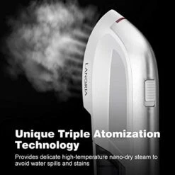 LANGRIA 4 In 1 Portable Iron Steamer For Clothes, 1300W Powerful Garment Steamer With Horizontal And Vertical Ironing For Home And Travel - 40s Fast Heat-up, Ceramic Soleplate