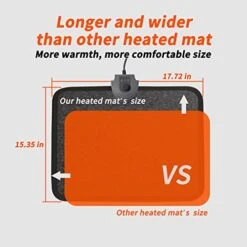 Hodeamy Heated Floor Mat Under Desk For Foot Warmer - Wider 110V Adjustable Temperature Electric Heating Pad - Carbon Crystal & Energy Saving Feet Warmers For Office,home (Black Gray) -Household Cleaning Supply Store 41c3RRLnHRL