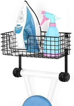 Ironing Board Hanger Wall Mount Ironing Board Rack And Iron Holder With Shelf Metal Ironing Board Hook For Wall Laundry Room Organization And Storage White -Household Cleaning Supply Store 41dBcdlrU6L. AC