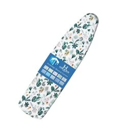 15"x54" Ironing Board Cover Heat Resistance Durable 100% Cotton With Thicken Felt Material,Elasticized Edges,Hook And Loop Tape Straps
