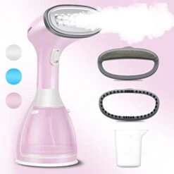 Steamer For Clothes Steamer Powerful HandHeld Portable Travel Garment Steamer Fabric Wrinkle Remover 20s Fast Heat-up 280ml Large Detachable Water Tank Pink -Household Cleaning Supply Store 41dULn3BJL. AC
