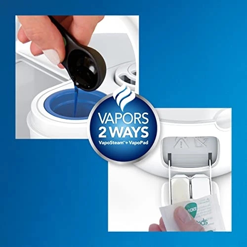 Vicks EasyCare+ Top Fill Filter-Free Cool Mist Humidifier, Small Room–For Vapors 2 Ways –Works With Vicks VapoPads And VapoSteam, White 4 Vicks EasyCare+ Top Fill Filter-Free Cool Mist Humidifier, Small Room–For Vapors 2 Ways –Works With Vicks VapoPads And VapoSteam, White - Image 2