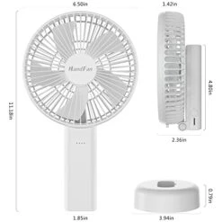 HandFan 6 Inch Handheld Fan 4000mAh Battery Operated Fan 6 Settings Personal Desktop Fan With 5-34H Working Time Removable Base Strong Airflow -Household Cleaning Supply Store 41eFUL3mDTL