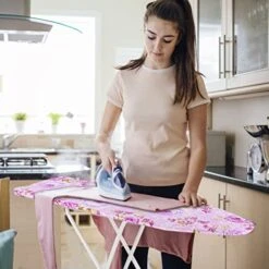 YOXIER Ironing Board,Space Saver Ironing Board,Height Adjustable,Ironing Board With Folding Legs, 12"x36" Lightweight And Easy Storage For Ironing & Organizing Household Clothing Purple -Household Cleaning Supply Store 41g7DCxspHL 1