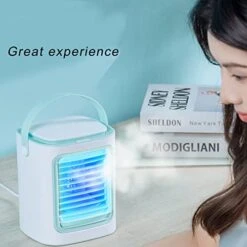 Tgoon Air Conditioning Fan, ABS USB Leather Handle Uniform Grid 3 Gear Air Cooler For Dormitory -Household Cleaning Supply Store 41gshI9G9VL