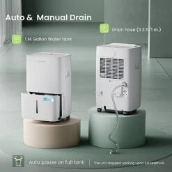 Waykar 80 Pints Energy Star Dehumidifier For Spaces Up To 5,000 Sq. Ft At Home, In Basements And Large Rooms With Drain Hose And 1.14 Gallons Water Tank (JD025CE-80) -Household Cleaning Supply Store 41ivaMDAnAL