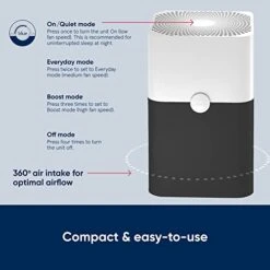 BLUEAIR Air Purifier Large Room, Air Cleaner For Dust Pet Dander Smoke Mold Pollen Bacteria Allergen, Odor Removal, For Home Bedroom Living Room, Washable Pre Filter, HEPASilent, Blue 211+ (Non-Auto) -Household Cleaning Supply Store 41jRo82JVPL