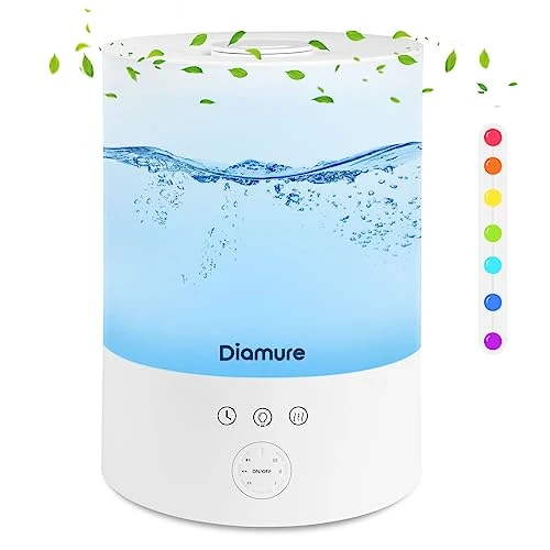 Cool Mist Humidifiers For Bedroom Large Room - Baby Air Humidifier With Night Light 8 Color - Quiet Ultrasonic Top Fill Humidifier - 28H Diffuser For Plants, Timer, Auto Shut-Off, 2.5L, White 3 Cool Mist Humidifiers For Bedroom Large Room - Baby Air Humidifier With Night Light 8 Color - Quiet Ultrasonic Top Fill Humidifier - 28H Diffuser For Plants, Timer, Auto Shut-Off, 2.5L, White