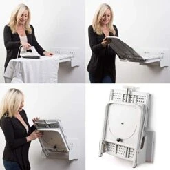 Uyoyous Wall Mounted Ironing Board 37 X 13 Inch Foldable Ironing Boards With Heat Resistant Cover 180° Rotation Space-Saving Ironing Boards With English Manual