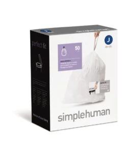 Simplehuman Custom Fit Trash Can Liner J, 30-40 L / 10-10.5 Gal, 50-Count Box