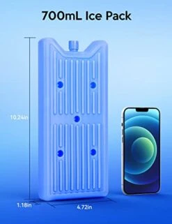 Ice Packs For Cooler, Reusable Ultra-Thin Freezer Packs, Safe & Durable, Quick Cooling & Long Lasting - 2 Pack (Blue) -Household Cleaning Supply Store 41mkMFcNztL