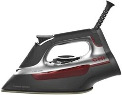 CHI Steam Iron For Clothes With 300+ Holes For Powerful Steaming, Temperature Guide Dial, 1700 Watts, XL 10’ Cord, 3-Way Auto Shutoff, Titanium Infused Ceramic Soleplate, Silver -Household Cleaning Supply Store 41myknX1QUL. AC