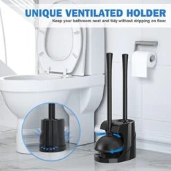Toilet Plunger And Brush, Bowl Brush And Heavy Duty Toilet Plunger Set With Ventilated Holder, 2-in-1 Bathroom Cleaning Combo With Modern Caddy Stand (Black, 2 Set) 14 Toilet Plunger And Brush, Bowl Brush And Heavy Duty Toilet Plunger Set With Ventilated Holder, 2-in-1 Bathroom Cleaning Combo With Modern Caddy Stand (Black, 2 Set) -Household Cleaning Supply Store 41nKoh4cQrL