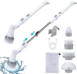 Electric Spin Scrubber, Cordless Electric Mop Cleaning Brush With 2 Speeds & 4 Replacement Brush Head, Shower Scrubber With Adjustable Extension Arm, Shower Cleaning Brush For Bathtub Tile Grout Floor 15 Electric Spin Scrubber, Cordless Electric Mop Cleaning Brush With 2 Speeds & 4 Replacement Brush Head, Shower Scrubber With Adjustable Extension Arm, Shower Cleaning Brush For Bathtub Tile Grout Floor -Household Cleaning Supply Store 41ngInVWzhL. AC