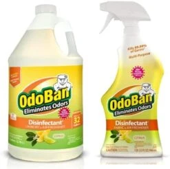 OdoBan Ready-to-Use Disinfectant And Odor Eliminator, Set Of 3, 4 Ounce Travel Spray, 32 Ounce Spray, 1 Gallon Concentrate, Original Eucalyptus Scent -Household Cleaning Supply Store 41ntElKepvL. AC