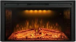 Benrocks 36'' Electric Fireplace Inserts, Recessed & Built In Wall Electric Fireplace Heater With Fire Crackling Sound, Adjustable Top Light & Flame Speed, Overheating Protection, 750/1500W Black -Household Cleaning Supply Store 41pYT6SbFL. AC
