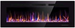 Xbeauty 60" Electric Fireplace In-Wall Recessed And Wall Mounted 1500W Fireplace Heater And Linear Fireplace With Timer/Multicolor Flames/Touch Screen/Remote Control (Black) -Household Cleaning Supply Store 41ppxk5YNCL. AC