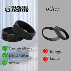 Garbage Fighter Braava Tires Replacement for 380T/320/321/375T/390T/Mint Plus 5200/4200, Easy Installation, Anti-Slip, Great Adhesion, Wheel Rubber Treads For All Kinds Of Hardwood Floor(Black 4 Pack) -Household Cleaning Supply Store 41qSWMr7R7L