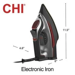 CHI Steam Iron For Clothes With Electronic Temperature Control, Titanium Infused Ceramic Soleplate, 1700 Watts, XL 10’ Cord, 3-Way Auto Shutoff, 300+ Holes, Professional Grade, Silver (13107) 17 CHI Steam Iron For Clothes With Electronic Temperature Control, Titanium Infused Ceramic Soleplate, 1700 Watts, XL 10’ Cord, 3-Way Auto Shutoff, 300+ Holes, Professional Grade, Silver (13107) -Household Cleaning Supply Store 41qUnl3iG0L