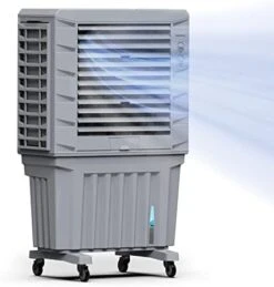 Symphony Portable Evaporative Air Cooler 5300 CFM For Large Room Home Office School Garage Indoor Outdoor Events With 3 Side Honeycomb Cooling Pads Auto Swing 3 In 1 Swamp Air Cooler & Conditioner | 33 Gallon Water Tank (Movicool 125, Grey) -Household Cleaning Supply Store 41rM31JaAoL. AC