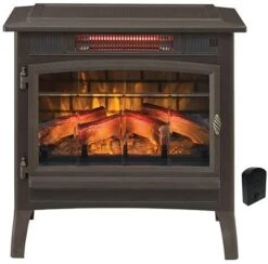 Duraflame Electric Infrared Quartz Fireplace Stove With 3D Flame Effect, Black -Household Cleaning Supply Store 41rsLfg T6S. AC