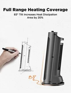 PELONIS PTH15A2BGB 1500W Fast Heating Space Heater, Programmable Thermostat, Easy Control, Widespread Oscillation, Over Heating & Tip-over Switch Protection, 7.72 X 7.72 X 17.76 Inches, Gray -Household Cleaning Supply Store 41sURRFbDcL