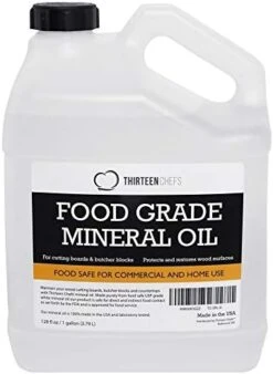 Thirteen Chefs Mineral Oil - 12oz Food Grade Conditioner For Wood Cutting Board, Countertop & Butcher Block, Lubricant For Knife Or Meat Grinder - Safe USP Finish On Bamboo, Marble, Soapstone -Household Cleaning Supply Store 41sV1ty hSL. AC