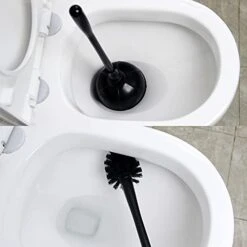 Casaphoria Toilet Plunger And Bowl Brush Combo For Bathroom Cleaning,Bathroom Accessories, Dark Black -Household Cleaning Supply Store 41tA89pkC5S