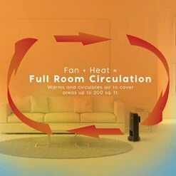 IRIS USA WOOZOO 1500-Watt Oscillating Portable Heater With Motion Sensor, Space Ceramic Fan For Desk, Fast Heating Indoor Room, Child Safe Personal Quiet Heater With Built-in Thermometer, Black -Household Cleaning Supply Store 41tYfpPRL2L