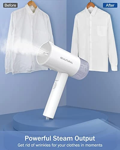 BEAUTURAL Steamer For Clothes, Foldable Handheld Clothing Wrinkles Remover For Garments, 30-Second Fast Heat-up, Portable Fabric Steamer For 120V Countries, Not For Use In 220V Such As Europe 5 BEAUTURAL Steamer For Clothes, Foldable Handheld Clothing Wrinkles Remover For Garments, 30-Second Fast Heat-up, Portable Fabric Steamer For 120V Countries, Not For Use In 220V Such As Europe - Image 3