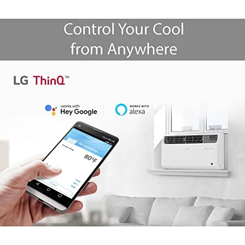 LG 10,000 BTU Dual Inverter Smart Window Air Conditioner, Cools 450 Sq. Ft., Ultra Quiet Operation, Up To 25% More Energy Savings, ENERGY STAR®, Works With LG ThinQ, Amazon Alexa And Hey Google, 115V 7 LG 10,000 BTU Dual Inverter Smart Window Air Conditioner, Cools 450 Sq. Ft., Ultra Quiet Operation, Up To 25% More Energy Savings, ENERGY STAR®, Works With LG ThinQ, Amazon Alexa And Hey Google, 115V - Image 5