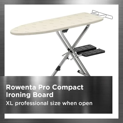 Rowenta Pro Compact Ironing Board With Hanger Rack 18 X 54 Inches Space Saving, Folding, 4 Legs IB9100,Beige 4 Rowenta Pro Compact Ironing Board With Hanger Rack 18 X 54 Inches Space Saving, Folding, 4 Legs IB9100,Beige - Image 2
