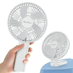 HandFan 6 Inch Handheld Fan 4000mAh Battery Operated Fan 6 Settings Personal Desktop Fan With 5-34H Working Time Removable Base Strong Airflow