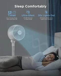 AIRMATE Air Circulator Fan With Remote,Oscillating Fans For Indoors Turbo Silence, Pedestal Fan, Cooling Fan With 4 Modes 12 Speed, Standing Fans For Home, Office, Bedroom -Household Cleaning Supply Store 41vprt2TAtL