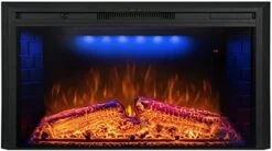 Benrocks 36'' Electric Fireplace Inserts, Recessed & Built In Wall Electric Fireplace Heater With Fire Crackling Sound, Adjustable Top Light & Flame Speed, Overheating Protection, 750/1500W Black -Household Cleaning Supply Store 41wN5oqtO7L. AC