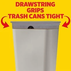 Glad Tall Kitchen Drawstring Trash Bags - OdorShield 13 Gallon Grey Trash Bag, Febreze Fresh Clean - 80 Count -Household Cleaning Supply Store 41wddOikVBL