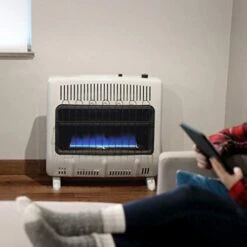 Mr. Heater 30,000 BTU Vent Free Blue Flame Natural Gas Heater MHVFB30NGT & F299201 Vent-Free Blower Accessory Kit (2016-present), Multi -Household Cleaning Supply Store 41xSQj6PM7L