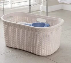 Addis Faux Rattan Hipster Laundry Basket 40 Litre, Calico/Cream -Household Cleaning Supply Store 41xmpR0EGbS