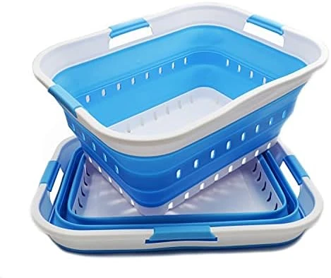 SAMMART 42L (11 Gallon) Collapsible Plastic Laundry Basket - Foldable Pop Up Storage Container/Organizer - Portable Basket - Space Saving Hamper/Basket (2, White/Grey) 11 SAMMART 42L (11 Gallon) Collapsible Plastic Laundry Basket - Foldable Pop Up Storage Container/Organizer - Portable Basket - Space Saving Hamper/Basket (2, White/Grey) - Image 9