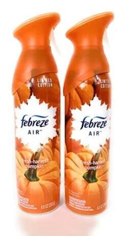 Febreze Air - Limited Edition - Fresh-Harvest Pumpkin - Twin Package - Net Wt. 8.8 OZ (250 G) Per Bottle - One (1) Package (2 Count Bottles)