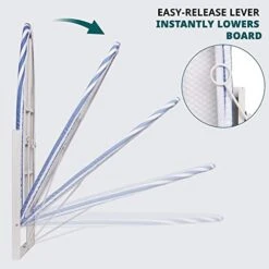 Ivation Wall-Mounted Ironing Board | Foldable 36.2” X 12.2” Ironing Station For Home, Apartment & Small Spaces | Sturdy Folding Board, Easy-Release Lever, Removable Cotton Cover & Mounting Hardware -Household Cleaning Supply Store 41zQvLhC7xL