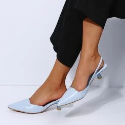 BEAUTYVAN Women High-Heel Solid Color Slingback Pumps Kitten Heel Pointed Toe Slip-On Back Strap Sandals Mules Court Shoes -Household Cleaning Supply Store 41zmwSojD0L