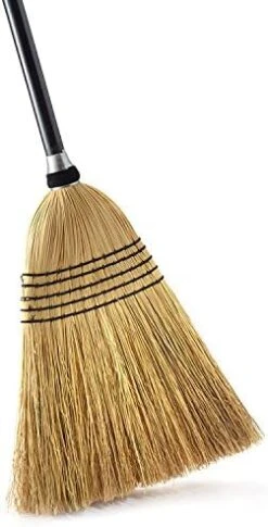 O-Cedar Heavy Duty Corn Broom | Commercial-Grade Indoor And Outdoor Broom To Sweep & Clean Hard Floors| Sturdy Wooden Handle For Strength & Durability, Yellow, Black, 1 Count -Household Cleaning Supply Store 41zrpuUevyL. AC