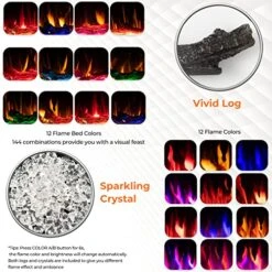 Tangkula 60 Inches Recessed Electric Fireplace, In-Wall & Wall Mounted Electric Heater With Adjustable Flame Color & Speed, Remote Control, Touch Screen, 750-1500W (60 Inches With Log Decoration) 18 Tangkula 60 Inches Recessed Electric Fireplace, In-Wall & Wall Mounted Electric Heater With Adjustable Flame Color & Speed, Remote Control, Touch Screen, 750-1500W (60 Inches With Log Decoration) -Household Cleaning Supply Store 510YkgD5jML